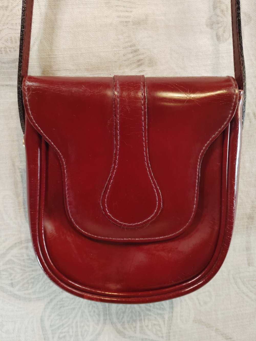 Lartigiano Firenze Burgundy  Genuine Italian Leather Crossbody Shoulder Bag